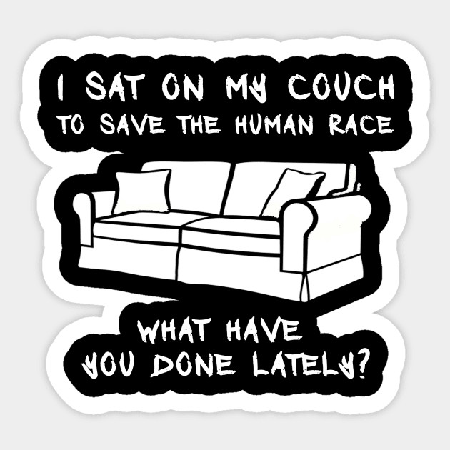 I Sat on My Couch Sticker by Go Ask Alice Psychedelic Threads